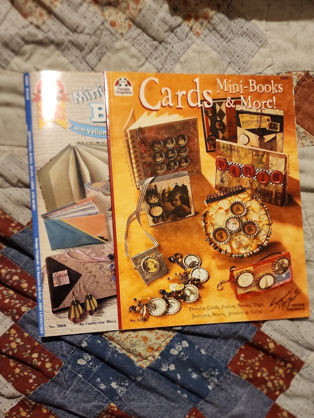 Lot Of Two Mini Books,Boxes, And Cards Craft Books
